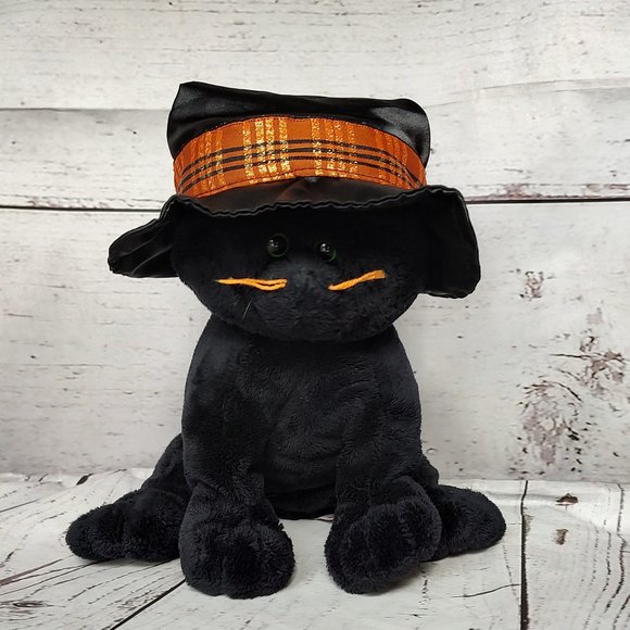 Ty Merlin Black Cat Witch Hat Plush Ty Lux Plush Soft Toy 2005 - Picture 1 of 8